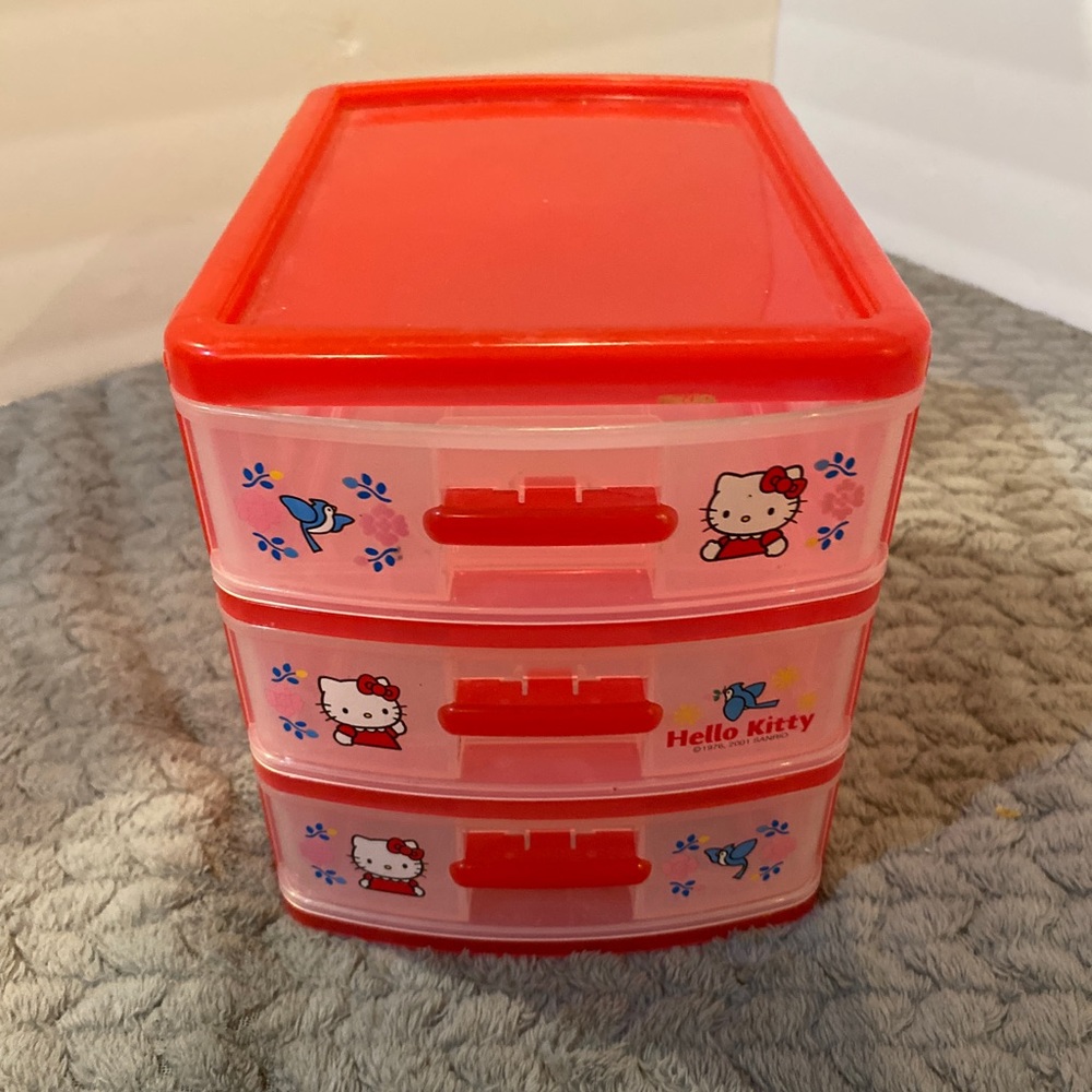 1991 vintage Hello Kitty 3 drawer storage